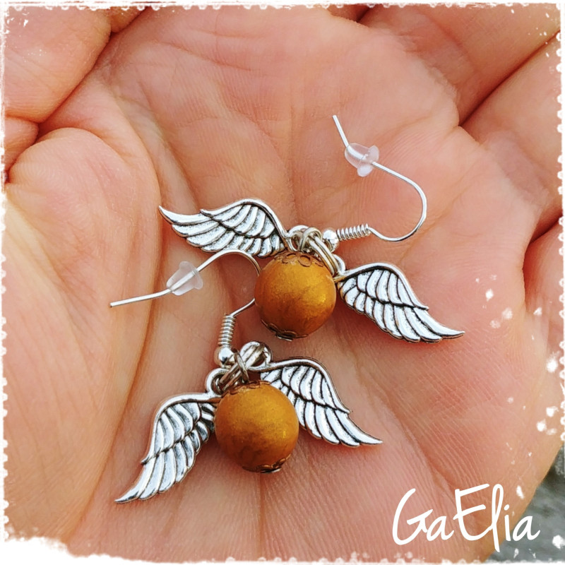 Boucles d'oreilles Vif d'or - Inspirées du Quidditch en argile