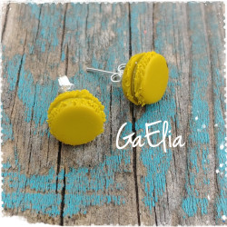 Boucles d'oreilles mini macarons vert avocat - Bijou fantaisie