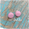 Puces d'oreilles macarons roses - Bijou fantaisie en argile