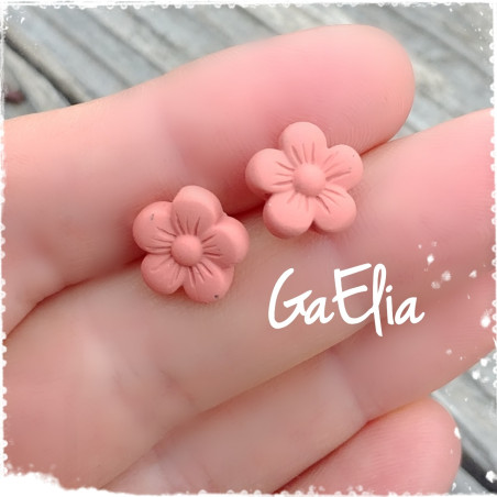 Boucles d'Oreilles Fleur Oxalis Corail - Bijoux pour Enfants et Ados