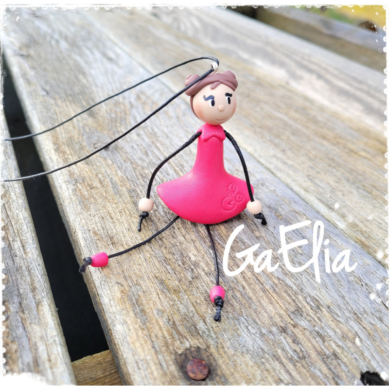 Petite poupée en Fimo à porter - idée cadeau - Création GaElia