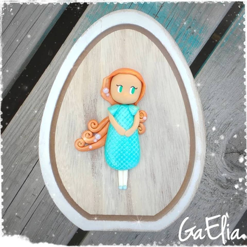 Cadre petite fille sirène - Filette inspiration Disney : Création par GaElia | Fimo cadre enfant, Création en argile polymère, I