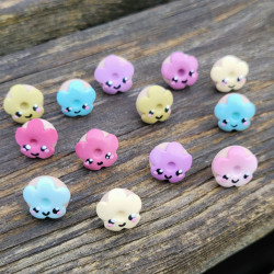 Puces d'oreilles donuts kawaii en argile, plusieurs coloris.