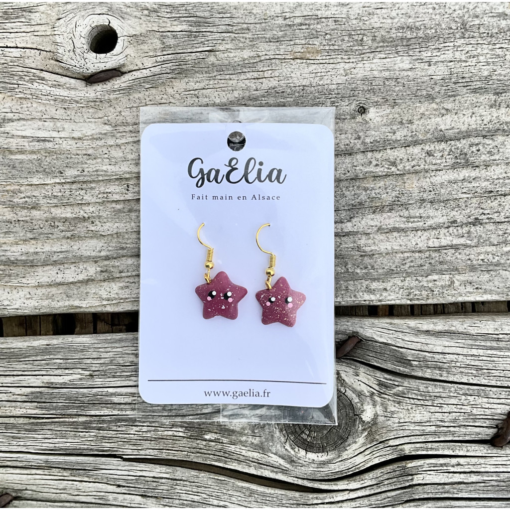 Boucles d'Oreilles Kawaii Étoiles – Accessoire Fantaisie Mignon