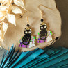 Boucles d'Oreilles Chat Noir Mystique - Charme Féerique sur Livres