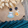 Boucles d'oreilles Alice au pays des merveilles, fait main et originales