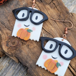 Boucles d'oreilles Halloween – Fantômes rigolos à lunettes et citrouilles