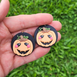 Boucles d'oreilles citrouilles mignonnes d'Halloween en argile