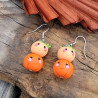 Boucles d'oreilles citrouilles kawaii - Duo mignon et rigolo