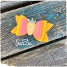 Barrette crocodile en simili cuir jaune moutarde, Corail et une petite carotte -  Création GaElia