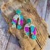 Bijoux Asymétriques en Résine – Boucles Géométriques Colorées