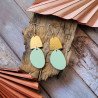 Boucles sauge raffinées  | Style épuré et laiton doré martelé