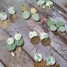 Boucles sauge raffinées  | Style épuré et laiton doré martelé