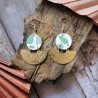 Boucles mariage vert sauge | Doré raffiné en laiton brossé