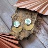 Boucles mariage vert sauge | Doré raffiné en laiton brossé