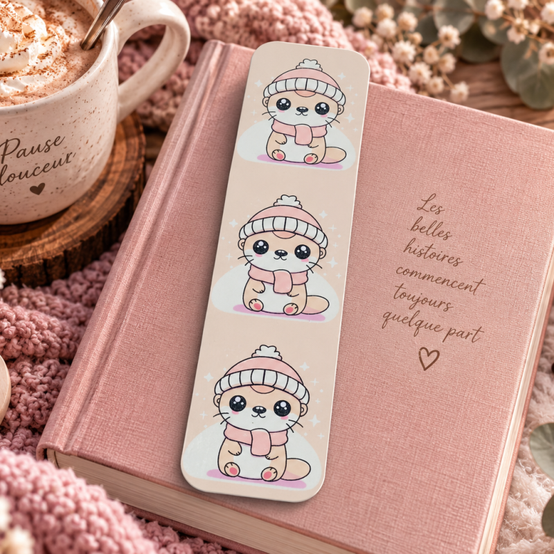 Marque page petit loutre kawaii
