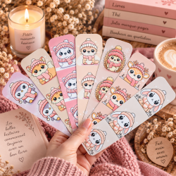 Marque-page Pingouin Kawaii - Création Adorable et Hivernale