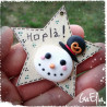 Magnet Bonhomme de Neige en argile – "Hopla !" Fait main