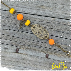 Bracelet réglable femme bronze orange / jaune - GaElia