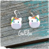 Boucles d'oreilles Licorne Arc-en-ciel – Bijoux Kawaii en Argile