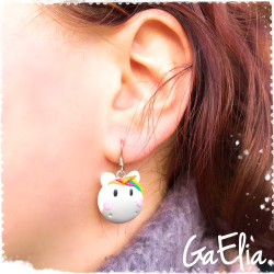 Boucles d'oreilles Licorne Arc-en-ciel – Bijoux Kawaii en Argile