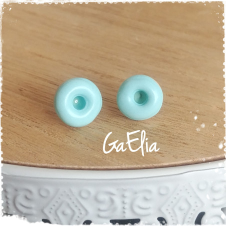 Puces d'oreilles donuts avec coulis - Bijou en polymère - Création de GaElia