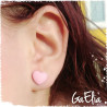 Boucles d'oreilles mini coeurs - Chocolat tendre